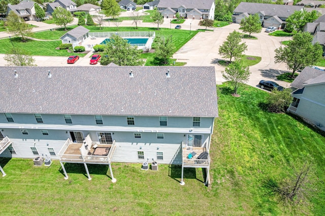 aerial view featuring a residential view
