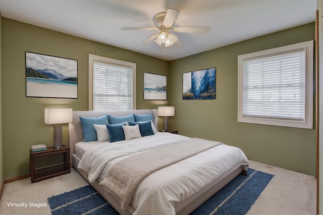 302 Park Rd, Fayette, MO 65248 - bedroom featuring light carpet and a ceiling fan