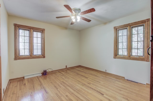 302 Park Rd, Fayette, MO 65248 - empty room with light wood finished floors, plenty of natural light, visible vents, and ceiling fan