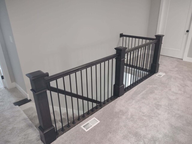 6176 Partridge Ct, Columbia, MO 65202 - stairs featuring baseboards, visible vents, and carpet