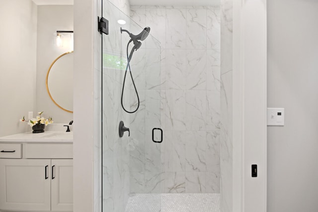 6176 Partridge Ct, Columbia, MO 65202 - full bath with a marble finish shower and vanity