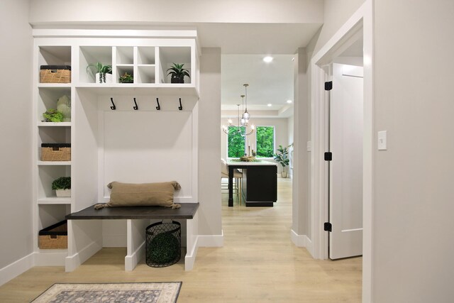 6176 Partridge Ct, Columbia, MO 65202 - mudroom featuring light wood-style flooring and recessed lighting