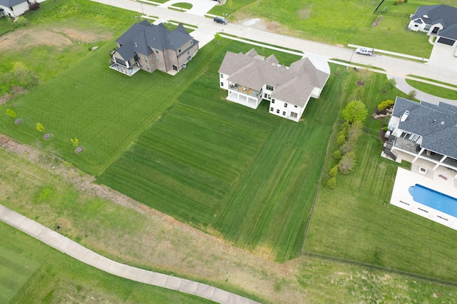 drone / aerial view with a residential view