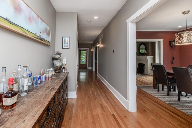 403 Westmount Ave, Columbia, MO 65203 - hall featuring light wood-type flooring, baseboards, and recessed lighting