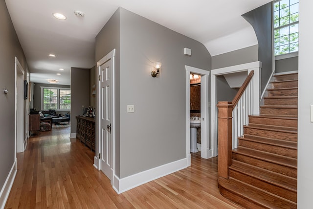403 Westmount Ave, Columbia, MO 65203 - hallway featuring light wood-style floors, baseboards, and recessed lighting