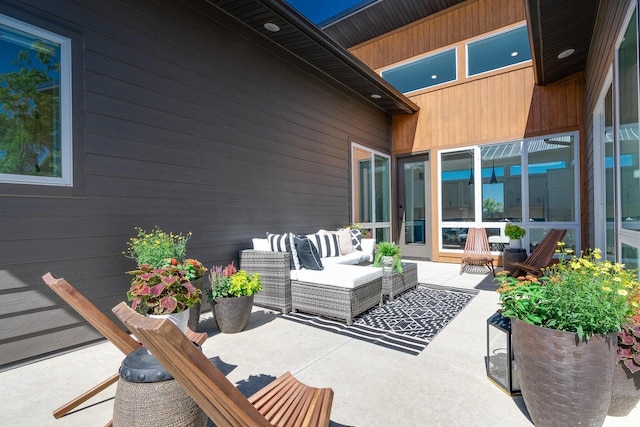 view of patio / terrace featuring an outdoor living space