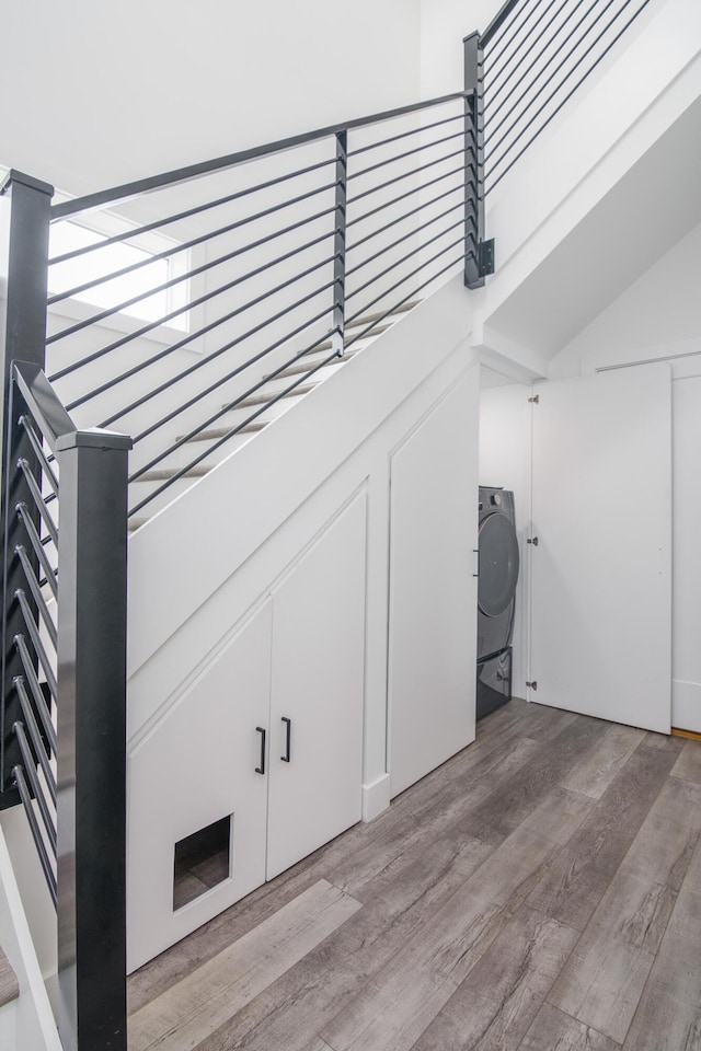 424 Angels Rest Way, Columbia, MO 65203 - detailed view of wood finished floors and washer / clothes dryer