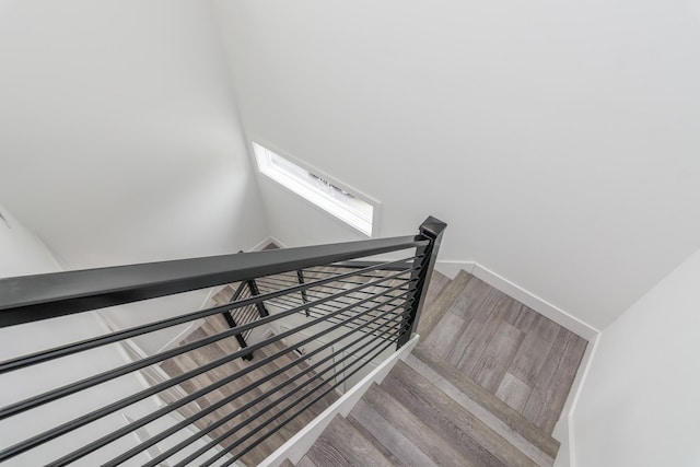 424 Angels Rest Way, Columbia, MO 65203 - stairway with wood finished floors and baseboards