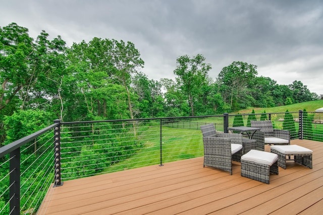 424 Angels Rest Way, Columbia, MO 65203 - wooden terrace featuring a lawn
