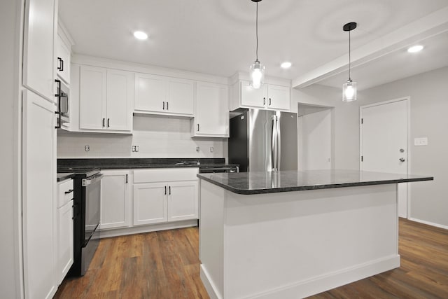 1419 Rosebud St, Mexico, MO 65265 - kitchen with stainless steel appliances, recessed lighting, and white cabinetry