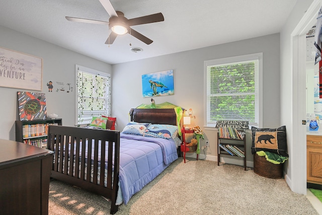 7751 W Old Barclay Creek Ln, Columbia, MO 65202 - bedroom with carpet floors, a ceiling fan, and baseboards