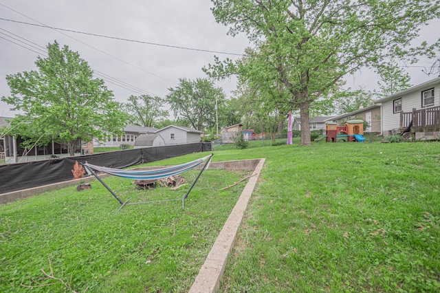 view of yard with fence