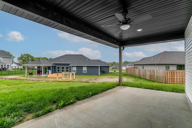 15070 Ada Dr, Hallsville, MO 65255 - view of patio with ceiling fan and fence