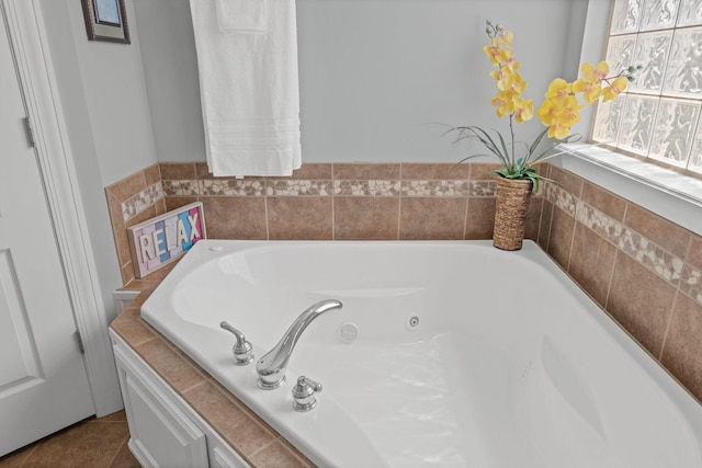 full bath with a jetted tub