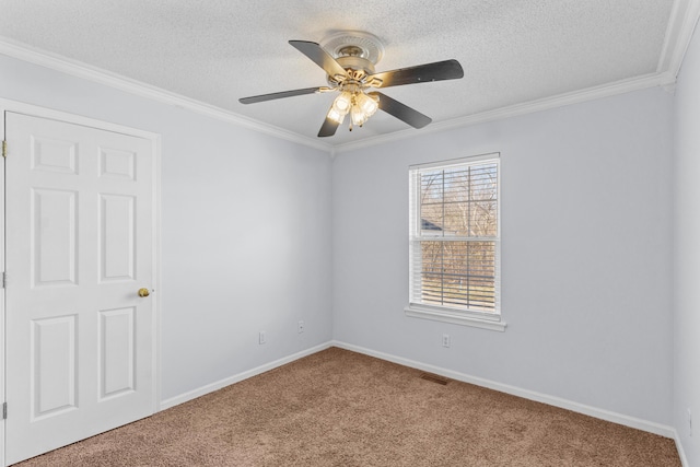 5650 N Autumn Dr, Columbia, MO 65202 - unfurnished room with visible vents, a ceiling fan, a textured ceiling, and carpet floors