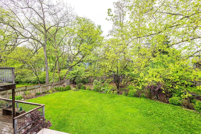 3005 Meghann Dr, Columbia, MO 65203 - view of yard with a wooden deck and a fenced backyard