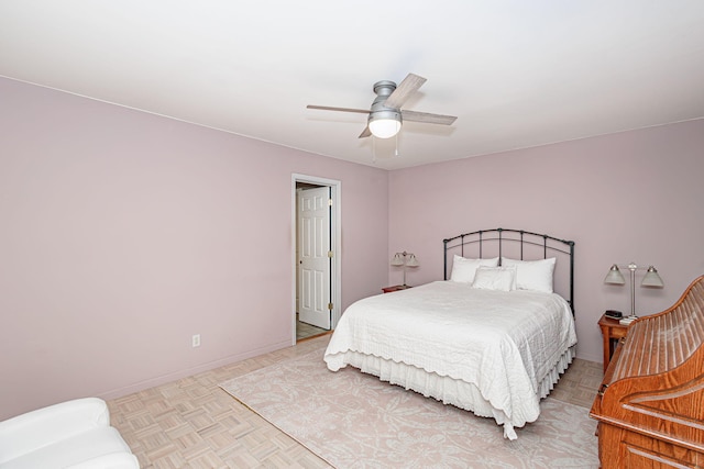 3005 Meghann Dr, Columbia, MO 65203 - bedroom with baseboards and a ceiling fan