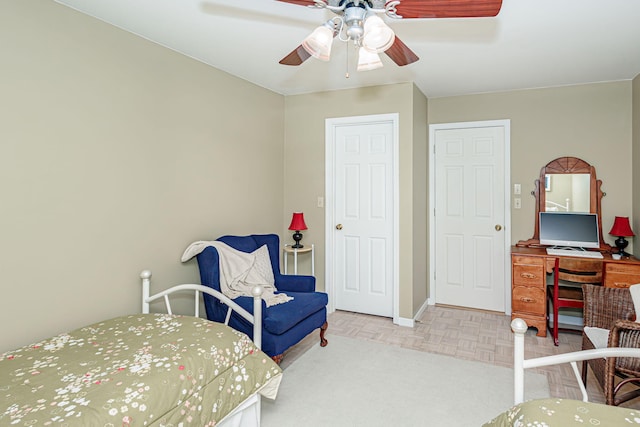 3005 Meghann Dr, Columbia, MO 65203 - bedroom featuring baseboards and ceiling fan
