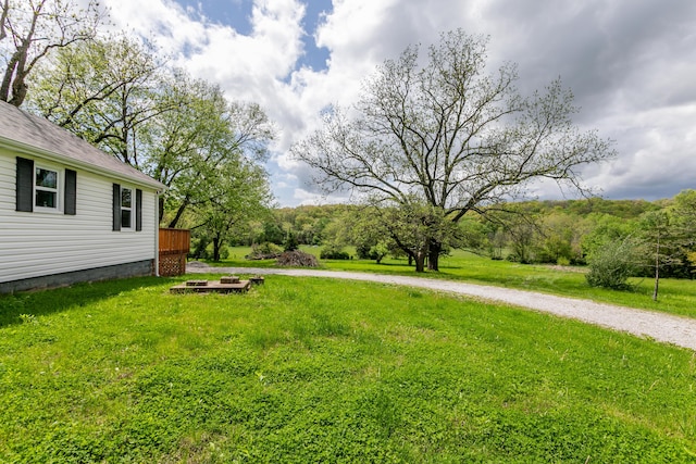 5435 N Creasy Springs Rd, Columbia, MO 65202 - view of yard with an outdoor fire pit and a deck