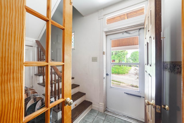 207 Lucky St, Fayette, MO 65248 - doorway with tile patterned floors and stairway