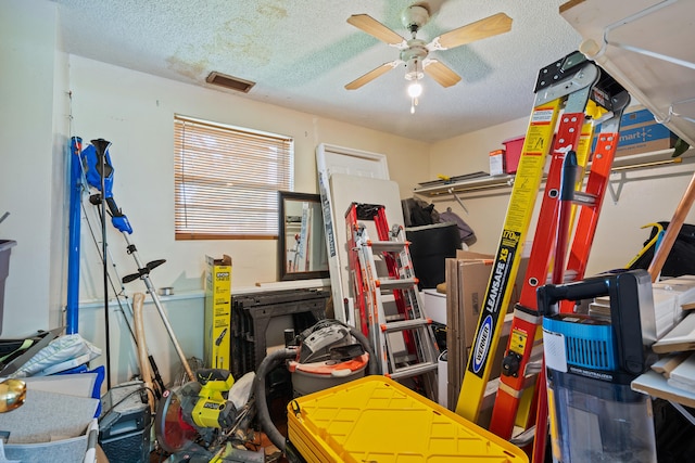 storage with ceiling fan