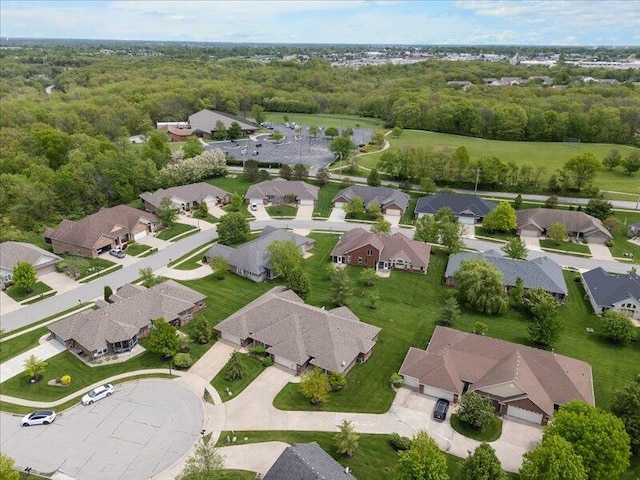 aerial view with a residential view