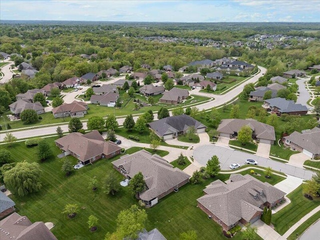 bird's eye view with a residential view