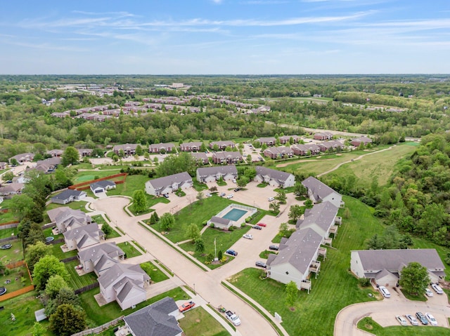drone / aerial view with a residential view