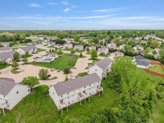 drone / aerial view with a residential view