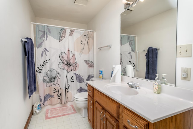 2105 Oak Point Ct, Columbia, MO 65203 - bathroom with vanity, toilet, and curtained shower