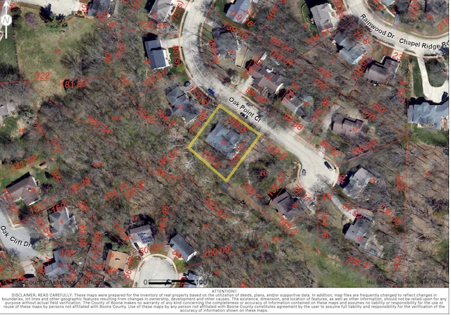 2105 Oak Point Ct, Columbia, MO 65203 - map of property location with property boundaries highlighted