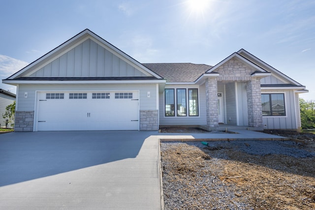 4725 Stayton Ferry Cir, Columbia, MO 65201 - view of front of home featuring stone siding and board and batten siding
