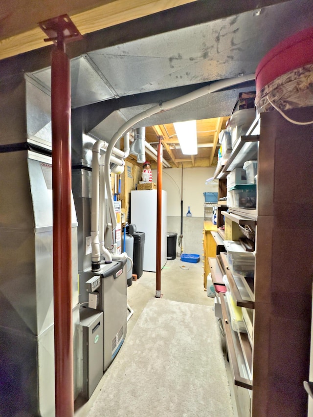 view of unfinished basement
