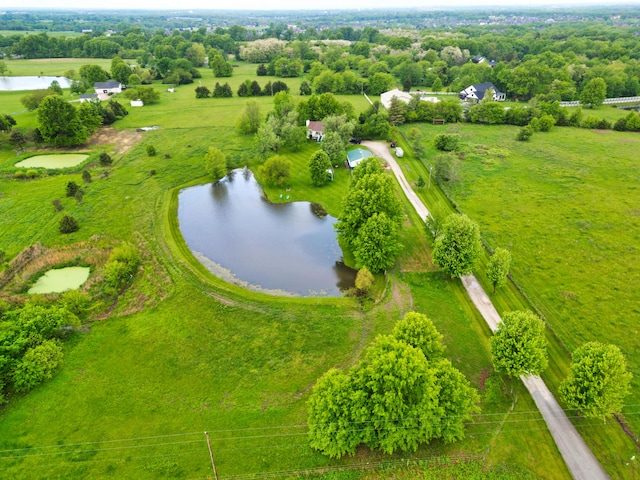 aerial view of a nearby body of water