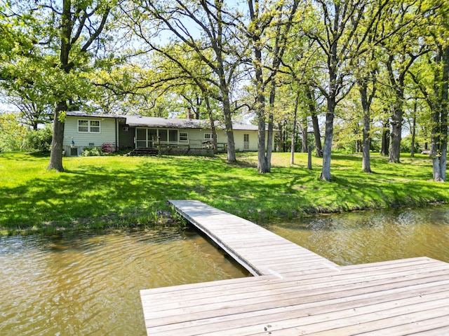 10155 E Union Church Rd, Centralia, MO 65240 - dock with a water view and a yard
