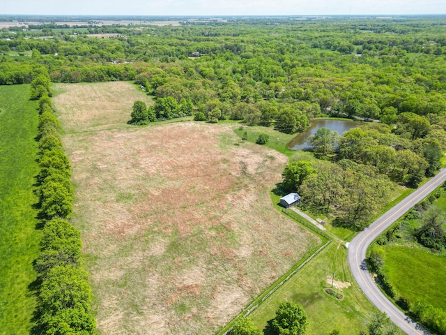 10155 E Union Church Rd, Centralia, MO 65240 - drone / aerial view of a forest and a nearby body of water