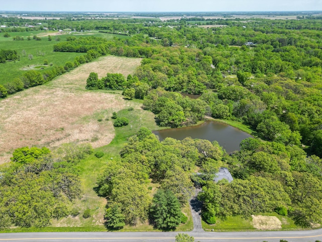 10155 E Union Church Rd, Centralia, MO 65240 - aerial view of property and surrounding area with a nearby body of water and a heavily wooded area