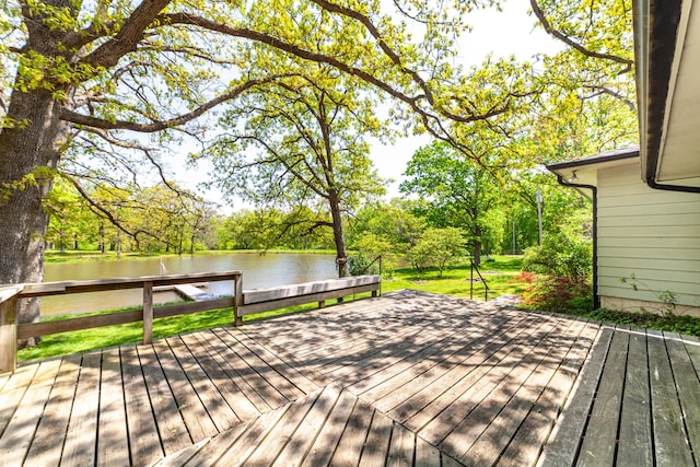 10155 E Union Church Rd, Centralia, MO 65240 - deck with a water view, a yard, and view of scattered trees