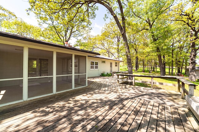 10155 E Union Church Rd, Centralia, MO 65240 - deck featuring a sunroom