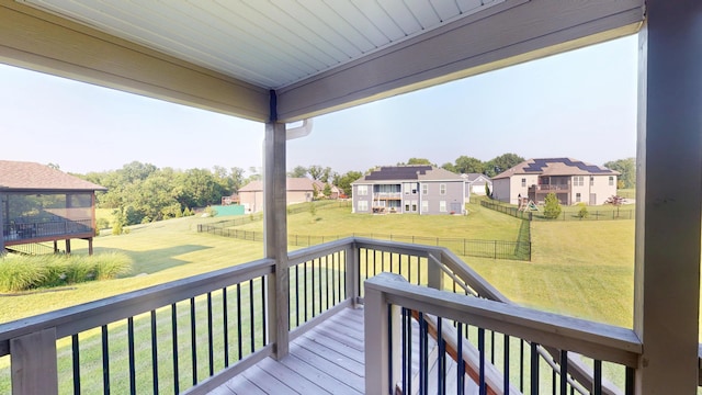 5492 Diversey Rdg, Columbia, MO 65203 - wooden deck featuring a residential view and a fenced backyard