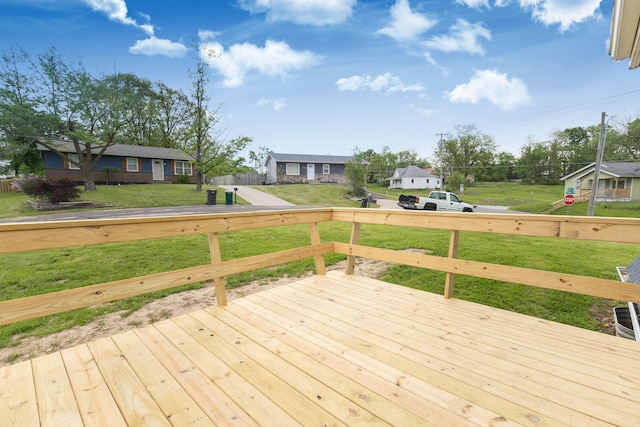 deck with a yard
