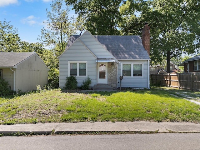 bungalow-style house with a chimney