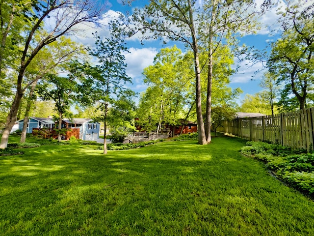 view of yard with an outdoor structure