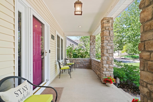 view of patio with covered porch