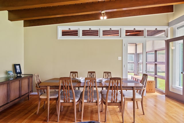 dining area with light wood-type flooring