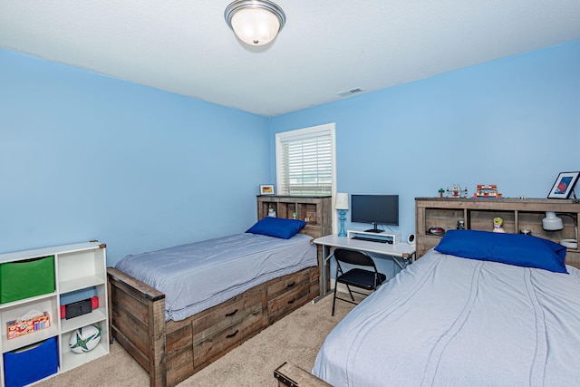 bedroom with carpet