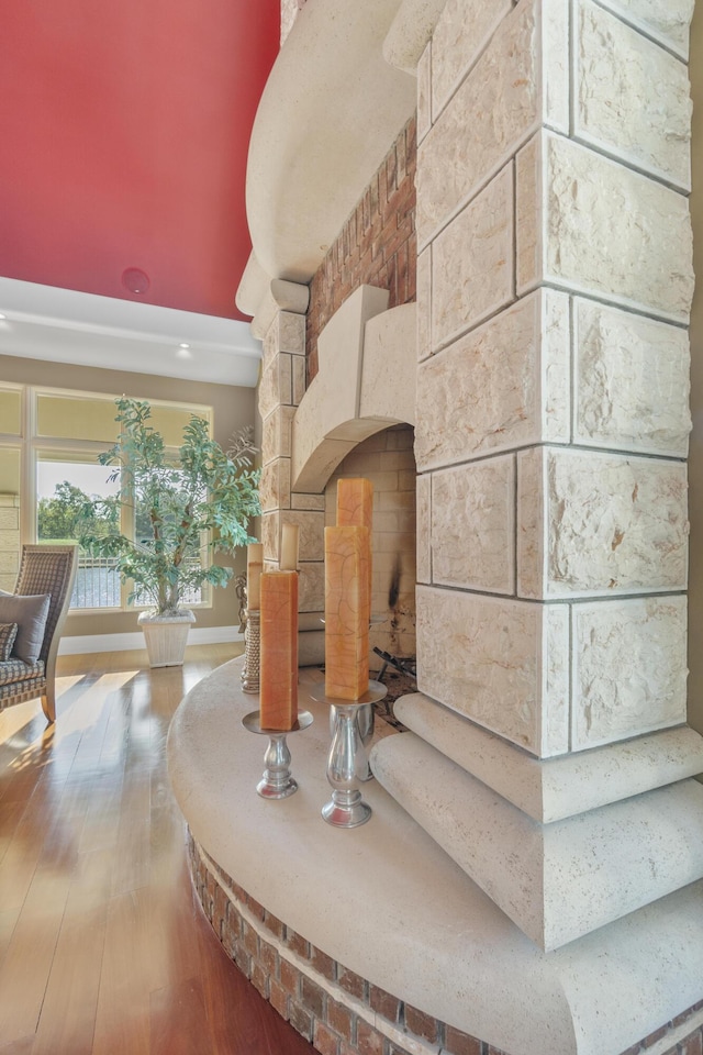 detailed view of wood finished floors