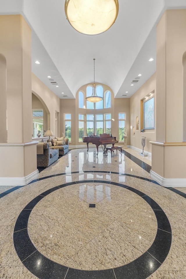 lobby featuring recessed lighting