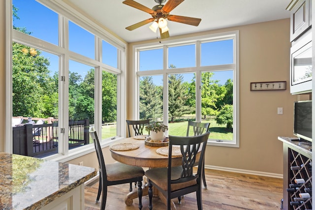 4700 E Deer Noll Rd, Columbia, MO 65201 - dining room featuring plenty of natural light, baseboards, and light wood-style floors