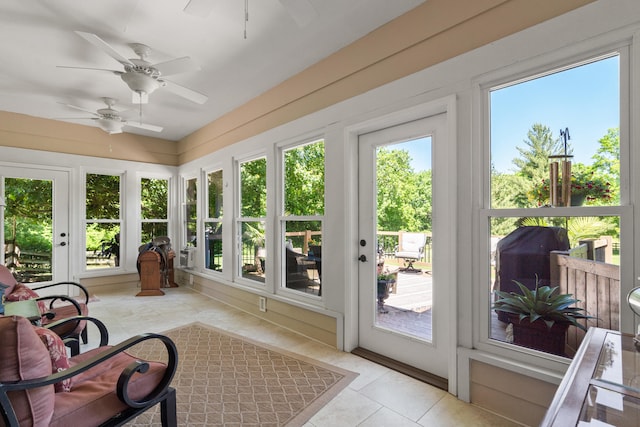 4700 E Deer Noll Rd, Columbia, MO 65201 - sunroom / solarium with tile patterned floors and french doors